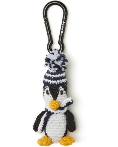 Alanui Penguin Crochet Keychain - White