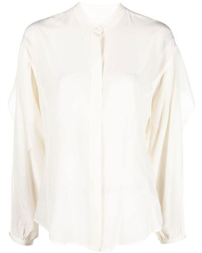 Equipment Long Slit Sleeves Shirt - White