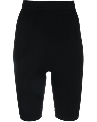 Balenciaga Shorts da ciclismo con stampa - Nero