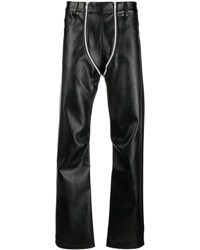 GmbH Faux-leather Slim-cut Trousers - Black