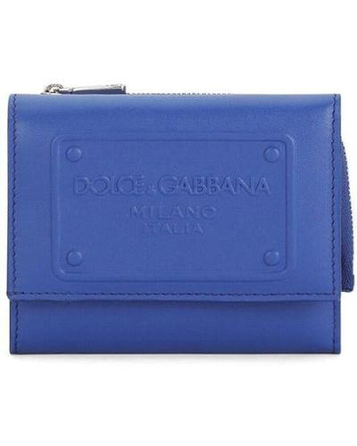 Dolce & Gabbana Logo-embossed Leather Wallet - Blue