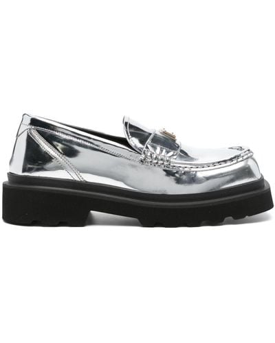 Dolce & Gabbana Logo-plaque Leather Brogues - Grey