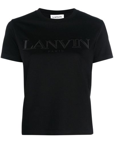 Lanvin Camiseta con letras del logo - Negro