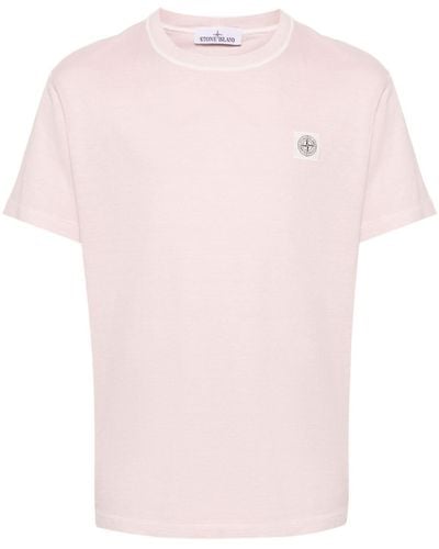 Stone Island T-Shirt aus Baumwolljersey - Pink