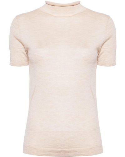 N.Peal Cashmere Rosie Cashmere T-shirt - Natural