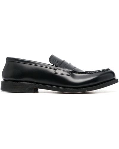 Premiata Leather Loafer Shoes - Black