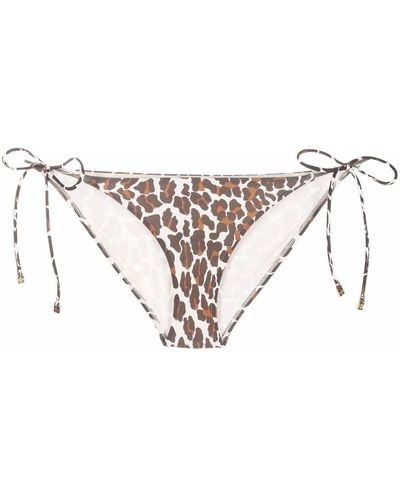 Tory Burch Leopard-print Bikini Bottoms - Natural