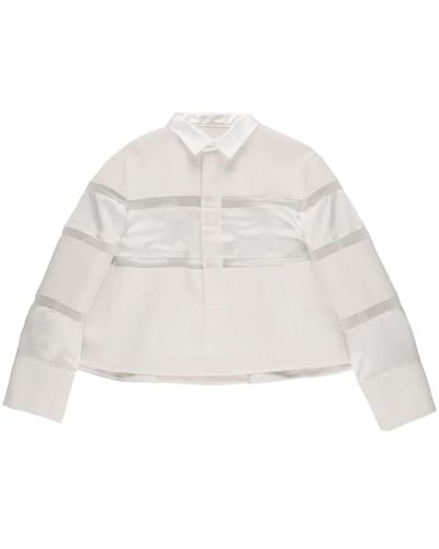 Sacai Semi-sheer Panelled Shirt - White
