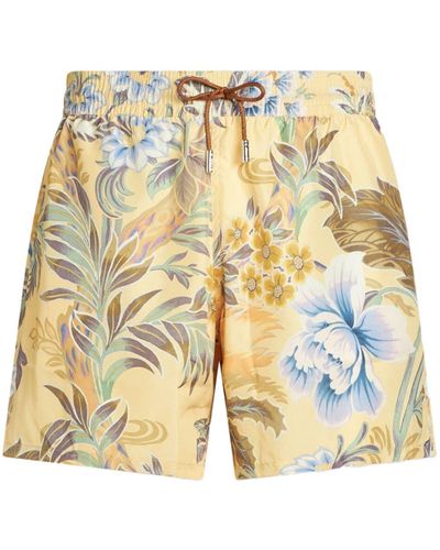 Etro Floral-print Swim Shorts - White