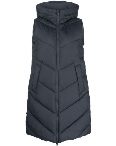 Save The Duck Chevron-quilted Hooded Gilet - Blue