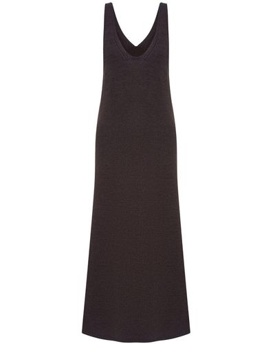 12 STOREEZ Sleeveless Linen-cotton Maxi Dress - Brown