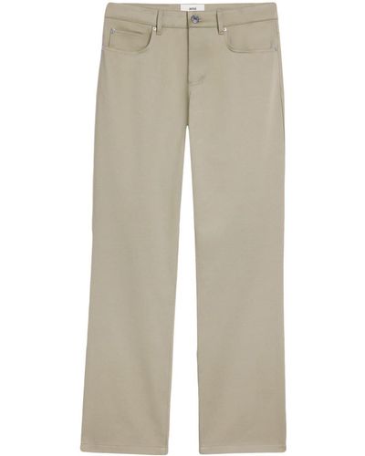 Ami Paris Straight-leg Cotton Pants - Natural