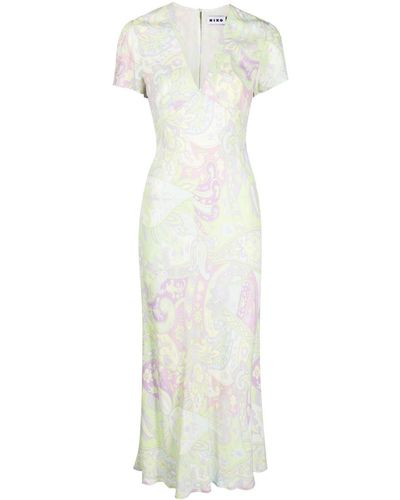 RIXO London Tallulah Paisley-print Midi Dress - White