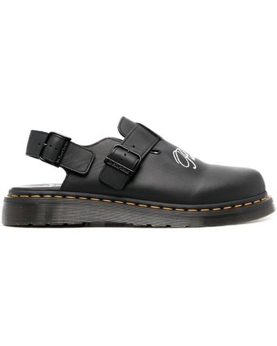 Dr. Martens X Pleasures Jorge Leather Sandals - Black