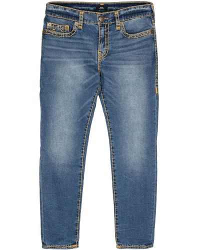 True Religion Jeans crop a vita media Rocco - Blu