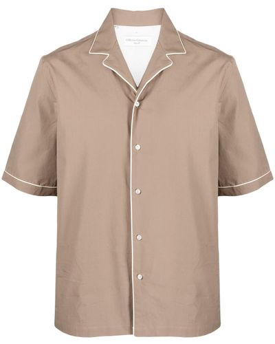 Officine Generale Short-sleeve Cotton Shirt - Natural