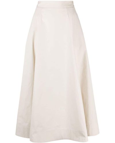 Lorena Antoniazzi Pleated Cotton Midi Skirt - White