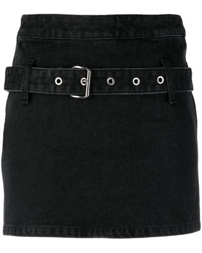 Ambush Belted Denim Miniskirt - Black