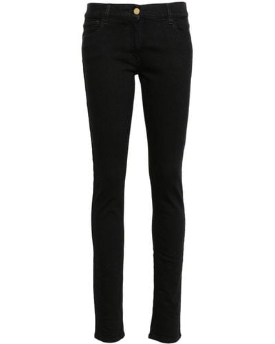 Elisabetta Franchi Jeans skinny con placca logo - Nero