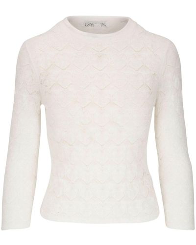 Vince Pointelle Knit Top - White