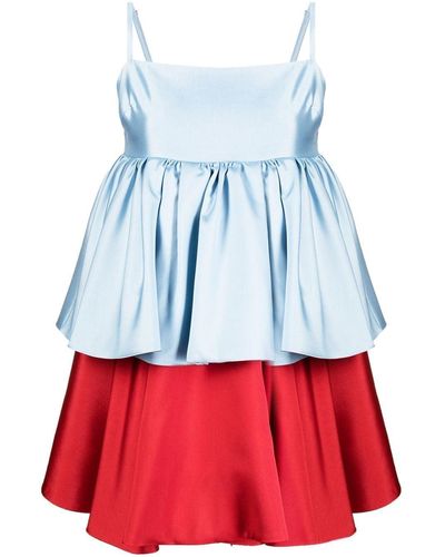 Macgraw Conversation Tiered Mini Dress - Blue