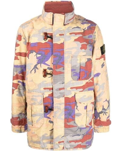 Stone Island Camouflage-print Jacket - Pink