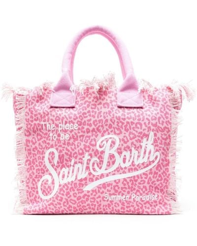 Mc2 Saint Barth Vanity Leopard-print Beach Bag - Pink