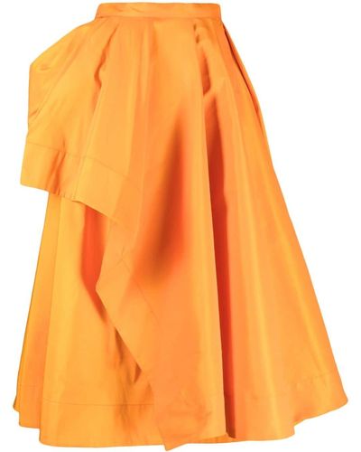 Alexander McQueen Jupe mi-longue à coupe évasée - Orange