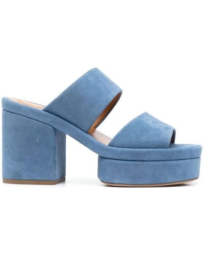 Chloé Odina 95mm Suede Sandals - Blue