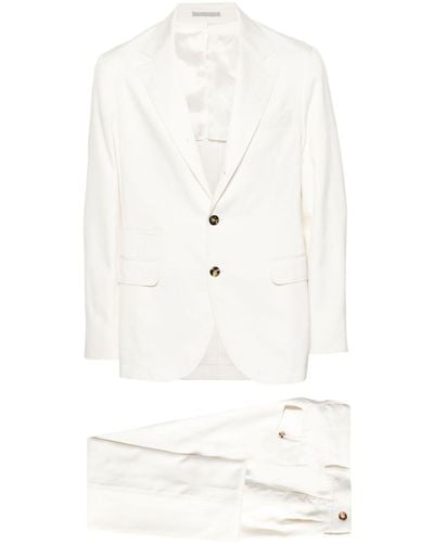 Brunello Cucinelli Single-breasted Silk Suit - White