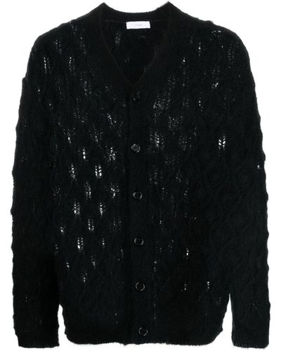 1989 STUDIO Open-knit Buttoned Cardigan - Black