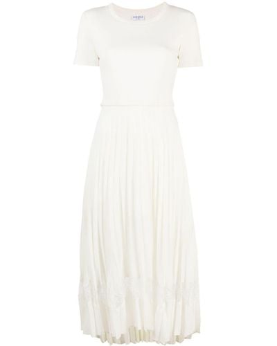 Claudie Pierlot Pleated-skirt Midi Dress - White