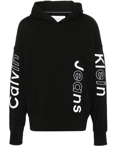 Calvin Klein Calvin klein logo-embroidered cotton hoodie - Nero