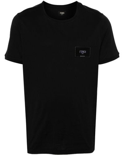 Fendi T-Shirt Label Logo - Black
