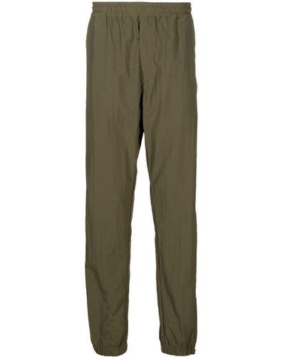 MSGM Logo-embroidered Tapered Trousers - Green