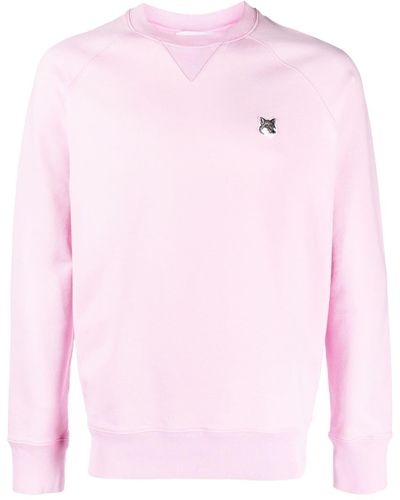 Maison Kitsuné Logo-patch Cotton Sweatshirt - Pink