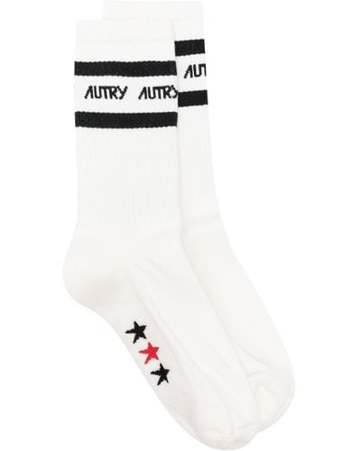 Autry Embroidered-logo Socks - White