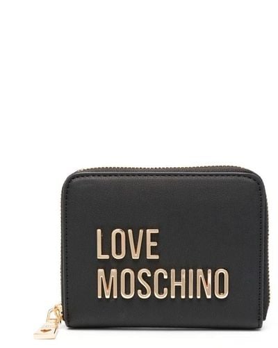 Love Moschino Cartera con placa del logo - Negro