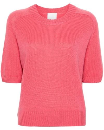 Allude Crew-neck Cashmere T-shirt - Pink