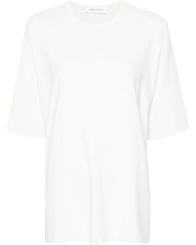 Frankie Shop Lenny T-Shirt mit überschnittenen Schultern - Weiß