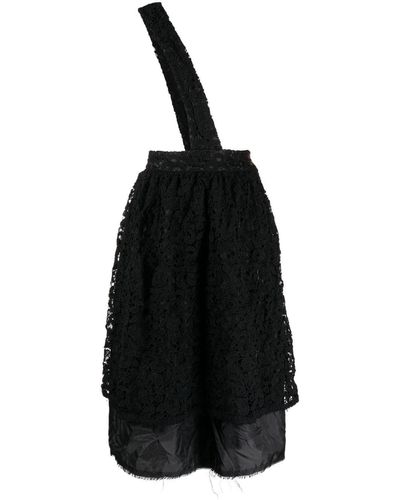 Comme des Garçons Floral-lace High-waisted Skirt - Black