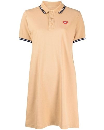 Chocoolate Logo-patch Polo Dress - Natural