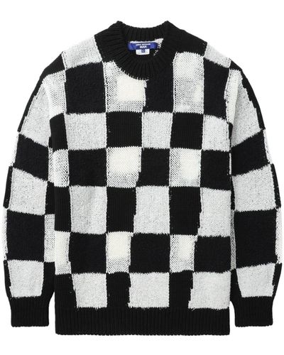 Junya Watanabe Checkerboard Cotton-blend Jumper - Black