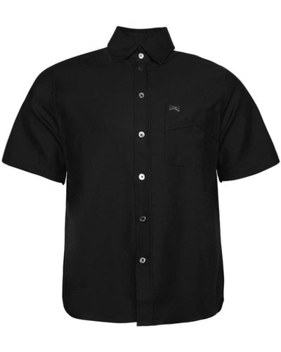 Rhude Kurzärmeliges Hemd aus Leinen - Schwarz