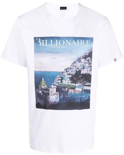 Billionaire Graphic-print Round-neck T-shirt - Blue