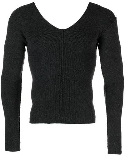Extreme Cashmere No.146 カシミア Vネックセーター - ブラック
