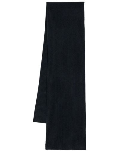 N.Peal Cashmere Ribgebreide Sjaal - Zwart
