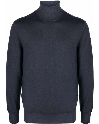 Paul & Shark Roll-neck Virgin Wool Sweater - Blue