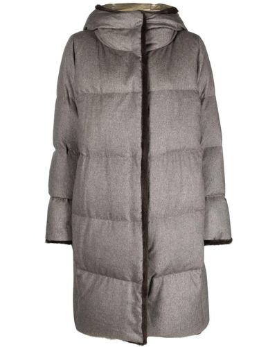 Herno Faux Fur-lined Quilted Coat - Grey