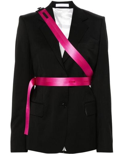 Helmut Lang Seatbelt Virgin Wool Blazer - Black